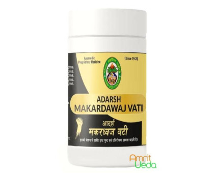 Макардвадж ваті Адарш Аюрведік (Makardhwaj vati Adarsh Ayurvedic), 10 грам ~ 80 таблеток