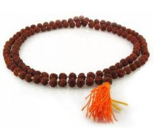 Чотки з дрібної рудракши світло-коричнева (Rudraksha mala small seeds light-brown color), 108 намистин