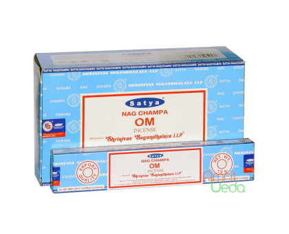Ароматичні палички Сат’я Наг Чампа ОМ Сат’я (Satya Nag champa OM Satya), 15 грам Ароматичні палички Сат’я Наг Чампа ОМ Сат’я (Satya Nag champa OM Satya), 15 грам